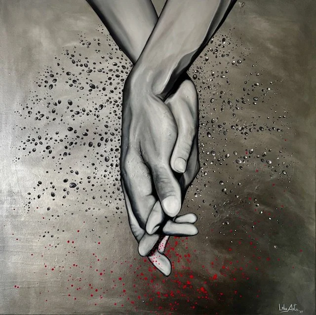 Don´t let go / oil and acrylic on canvas / 90 x 90 cm