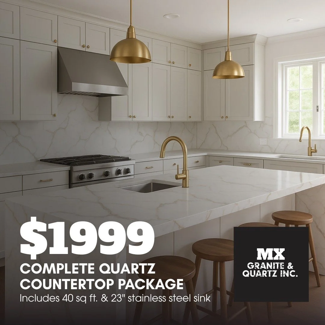 This SALE IS HUGE and includes some of our most popular material! 😁

Calacatta Dome is gorgeous with gray veining with a gold outline. The other choice in the sale is Calacatta Bahamas with striking black veining and a bright white background. 

Onl