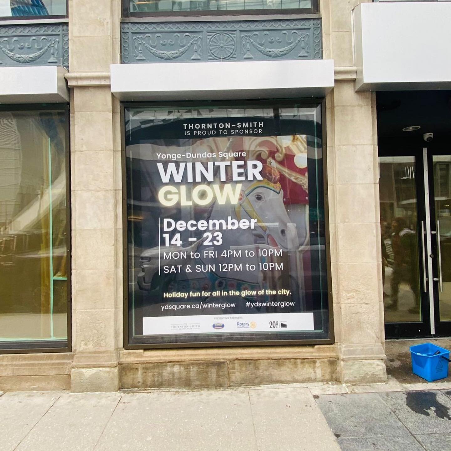 Get your Winter Glow on in the heart of the city!

this is a sign we just donated to show off the current Winter Glow event happening at Yonge and Dundas square (soon to be renamed) 

Taking place from December 14th to the 23rd, Winter Glow is a grea