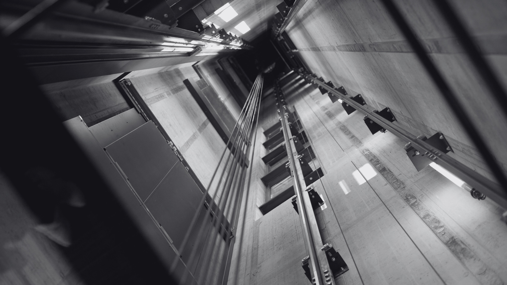 elevator shaft during maintenance