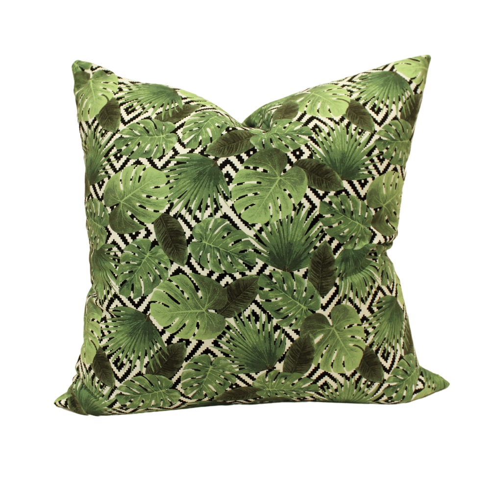 20" Black + White Monstera Leaf PIllow  Lucy Interiors