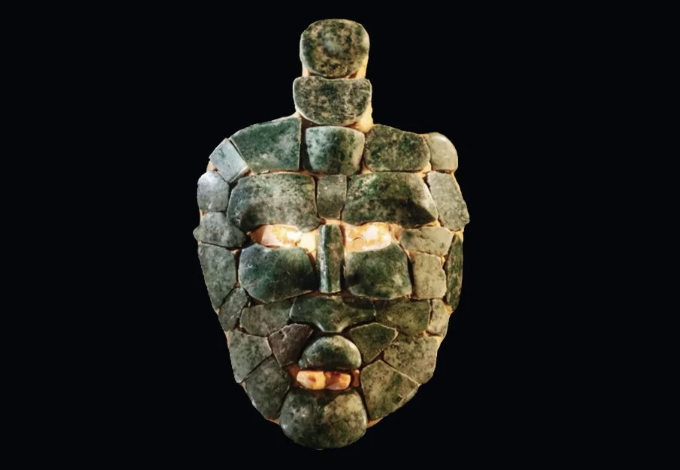 Jade Mask found in the tomb of a Maya King