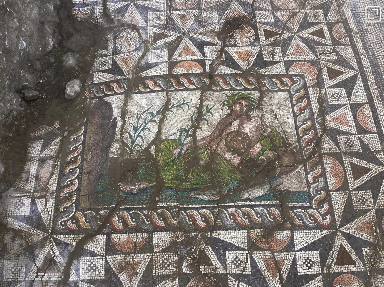 Ancient 3rd-Century Eurymedon Mosaic Discovered in Aspendos Reveals Rare Roman River God Art!
