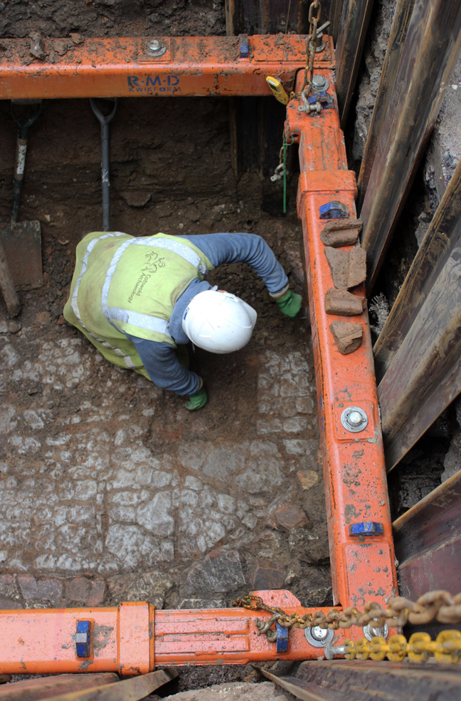 Roman floor surface at Blackfriars site in Gloucester