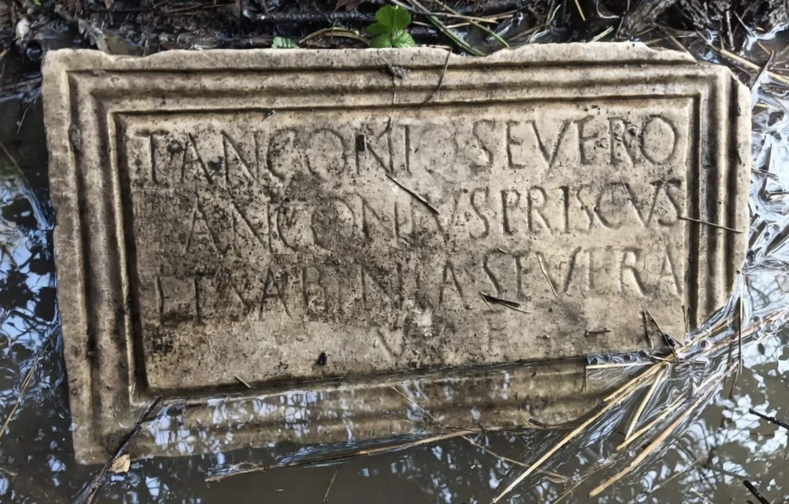 Roman funerary inscription found near Livorno