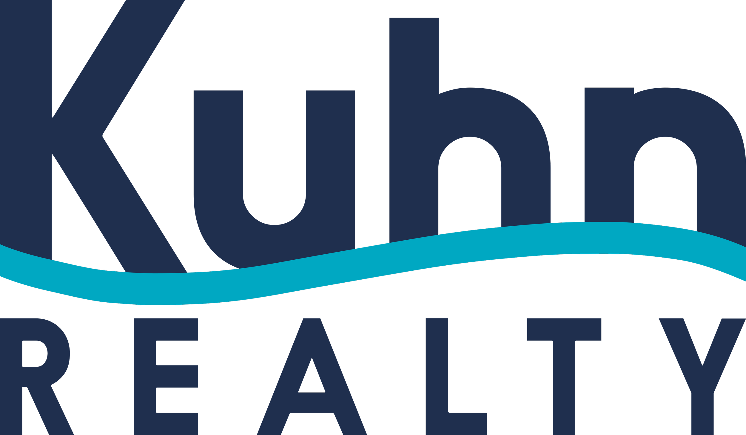 Kuhn Realty Logo in Navy Blue and Aqua