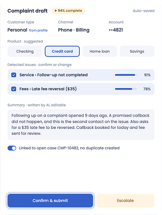 Complaint draft ready to review