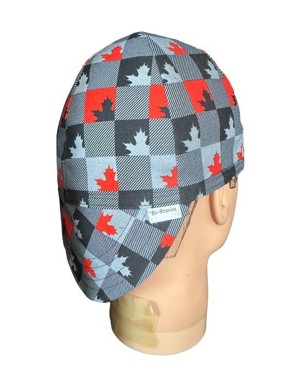 Canadian Welding Beanie Reversible Welder Cap Hat Maple Leaf Cotton Fabric Free Shipping in Canada