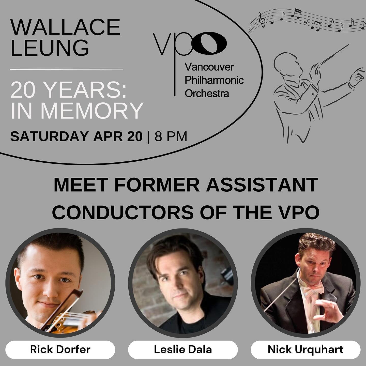 🎼Meet Former VPO Assistant Conductors🎼 (Part 2) Ahead of our upcoming Wallace Leung Memorial Concert on April 20 at 8pm, we look back on our last 20 years of Assistant Conductors. Stay tuned to learn about more &ldquo;alums&rdquo; of this position,