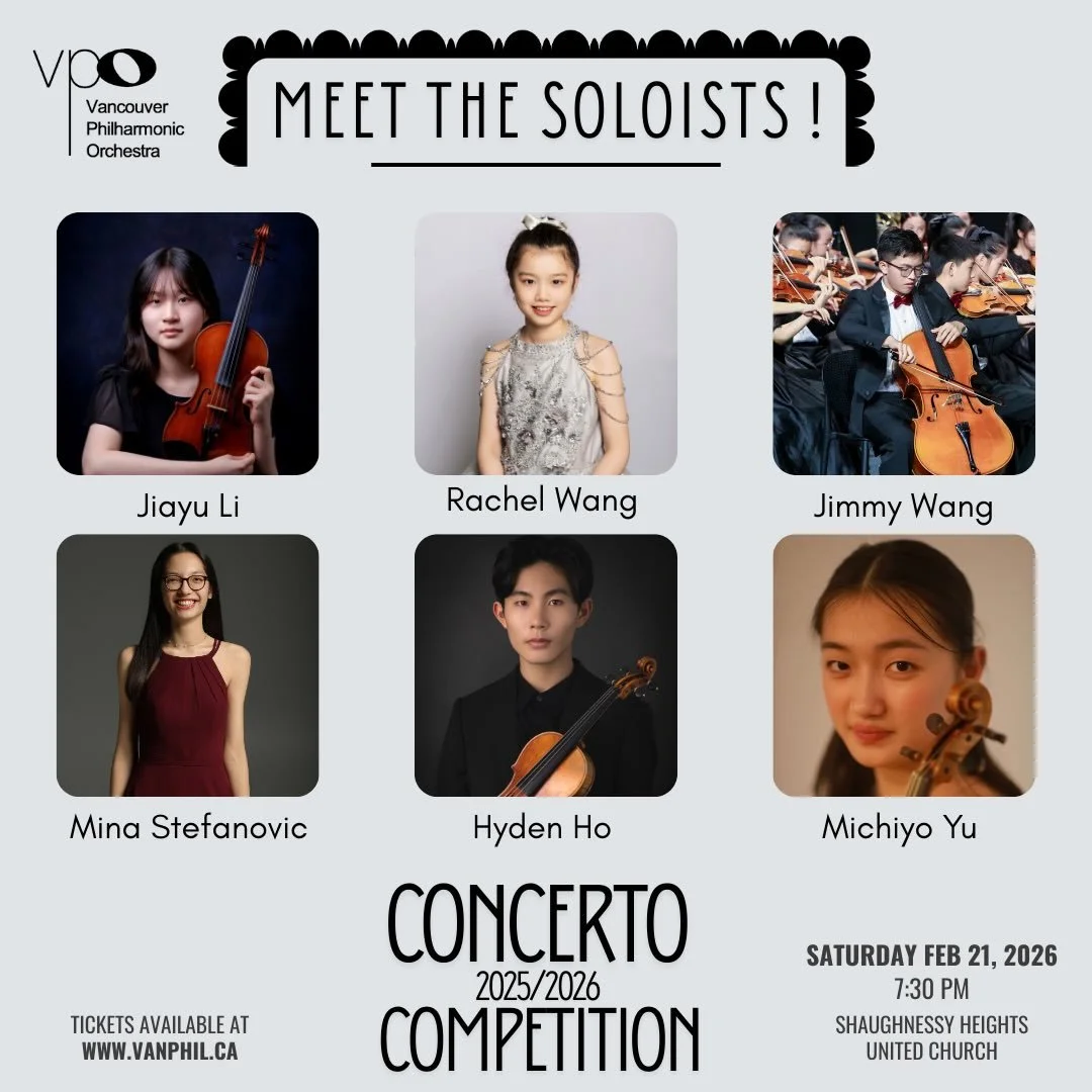 ⭐️Meet the Soloists - VPO Concerto Competition 25-26⭐️
&bull;
Tickets are going fast for this star-studded program of young artists! Secure your seat today at the link in our bio. Stay tuned in the next two weeks for features about our soloists!