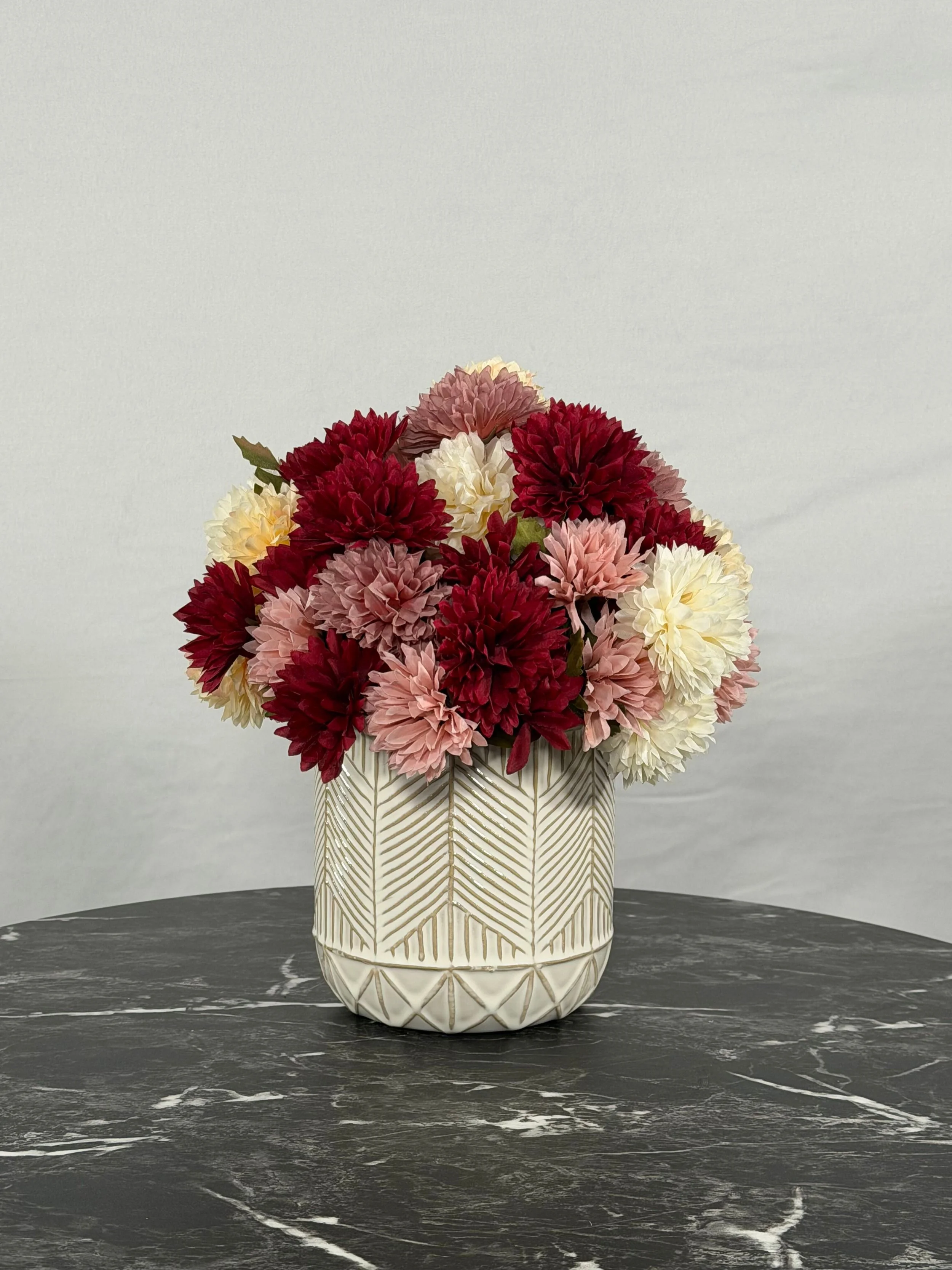 Mixed Fall Chrysanthemum Burgundy, Mauve, & White