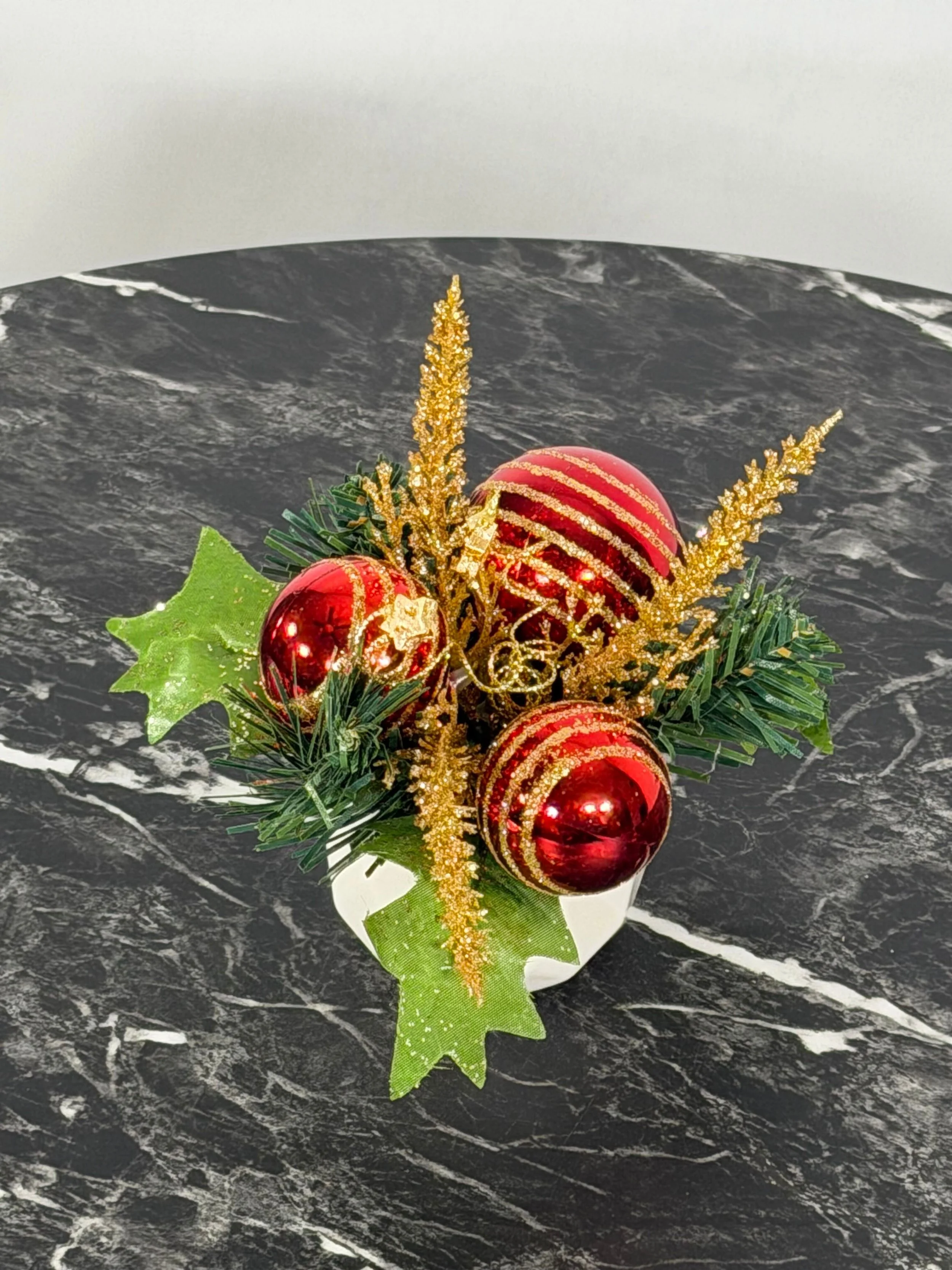 Mini Succulent Christmas Ornaments w/ Gold Spray