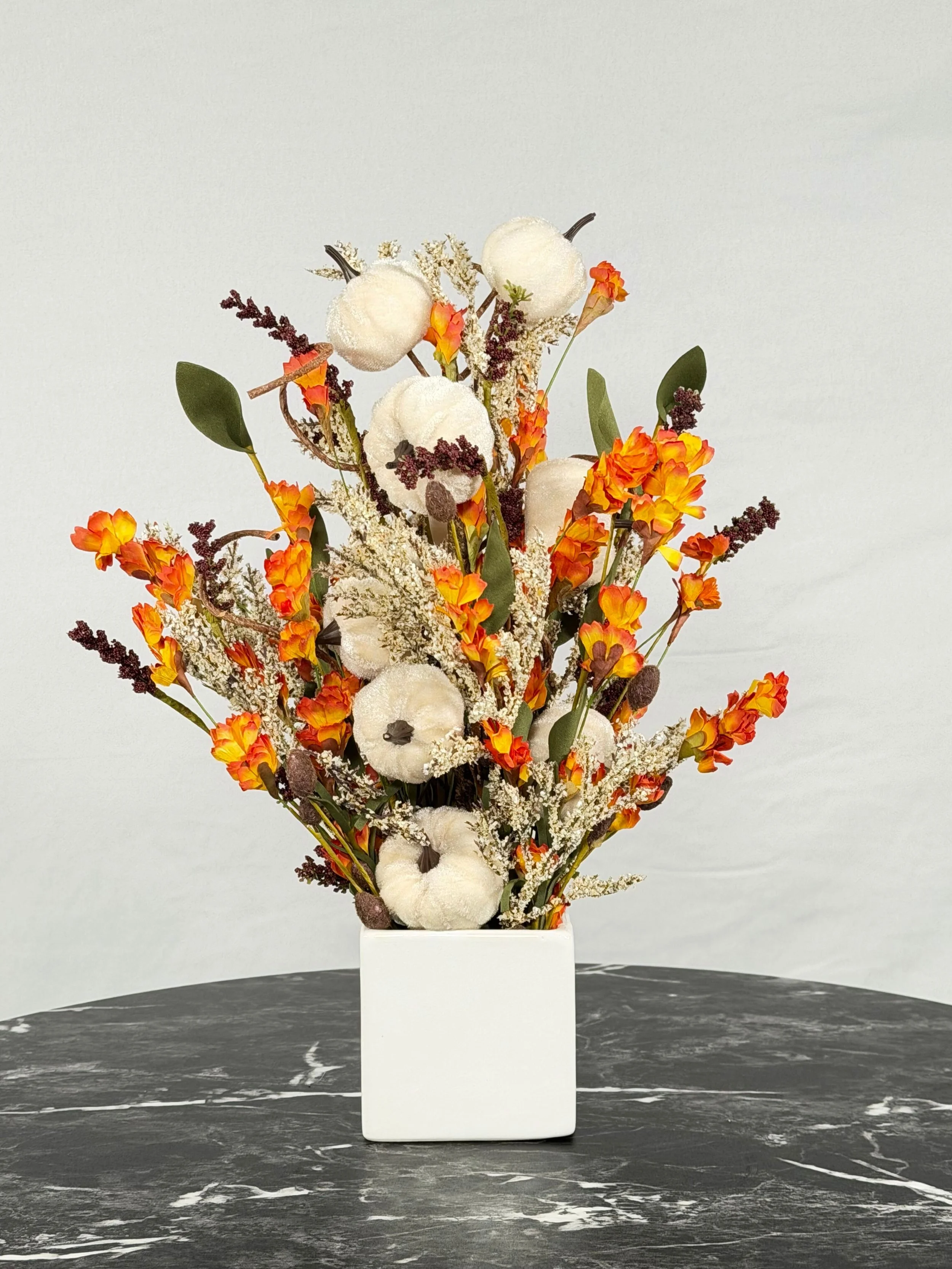 Pumpkins & Fall Wildflower Spray