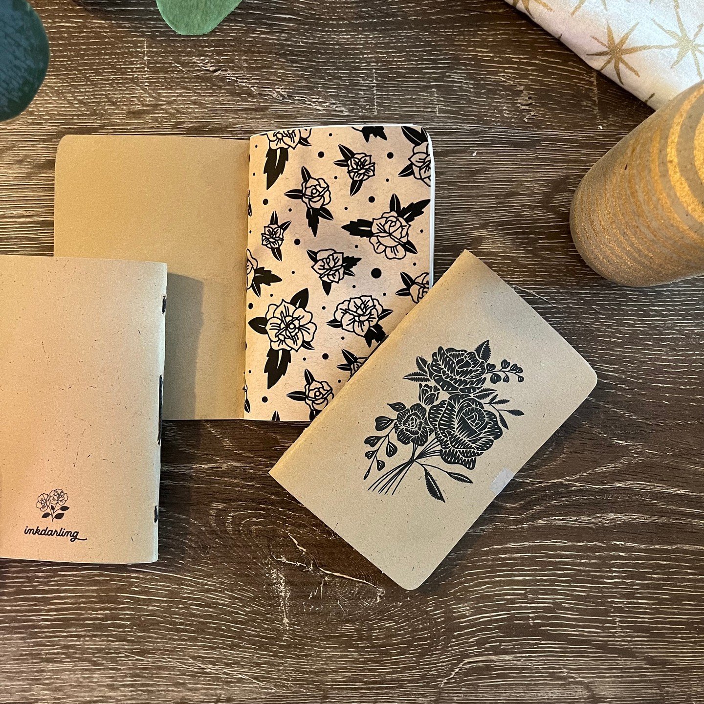 Made from home. Made with love.

Inspired by linocut printmaking and traditional tattoos, this lil sketchbook is decorated with intricately designed roses. Measuring 3.5 x 5.25 inches, this companion piece is made with high-quality sketch paper and a