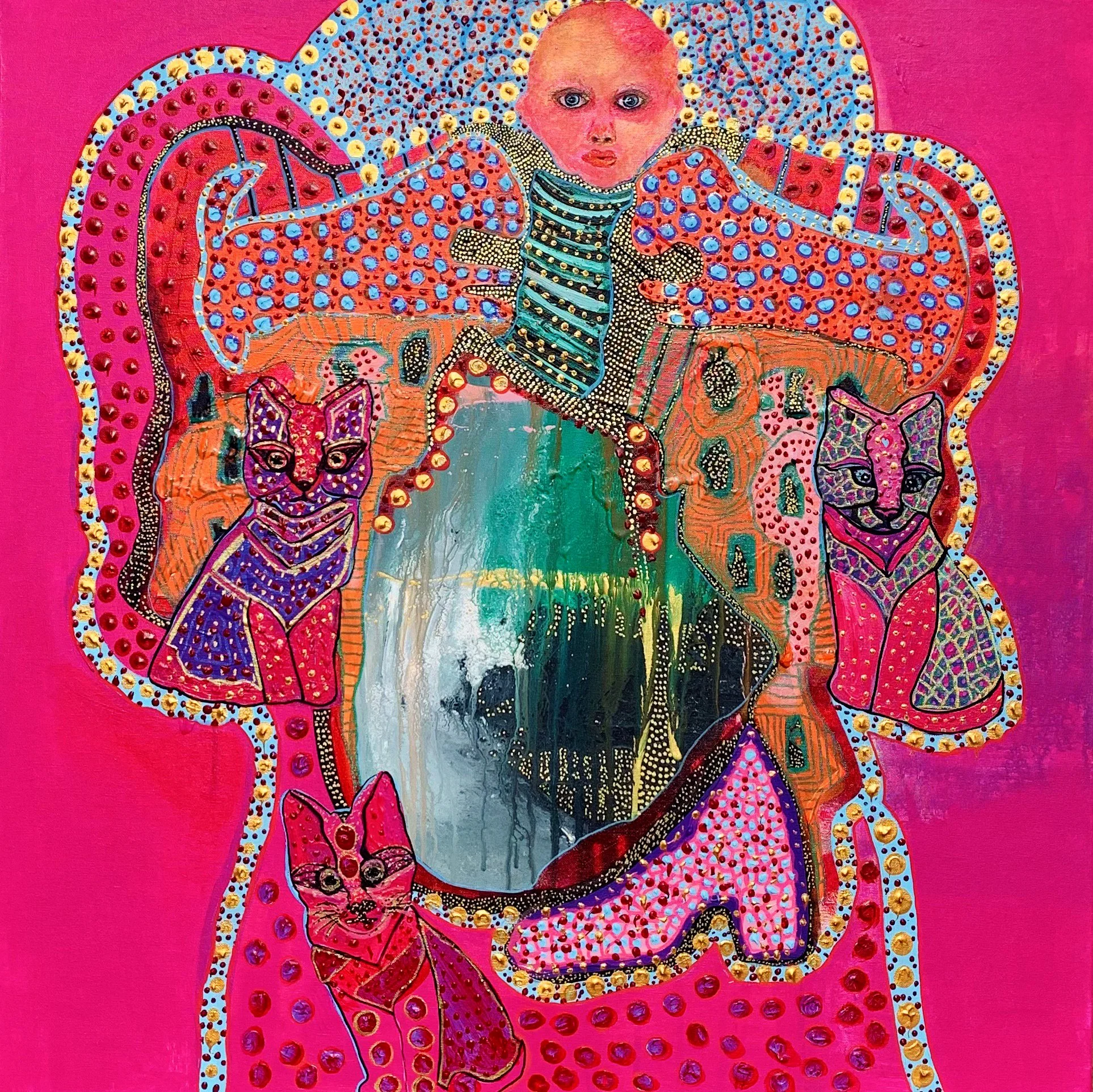  Between head and shoe  
Acrylic on canvas 
80x80cm