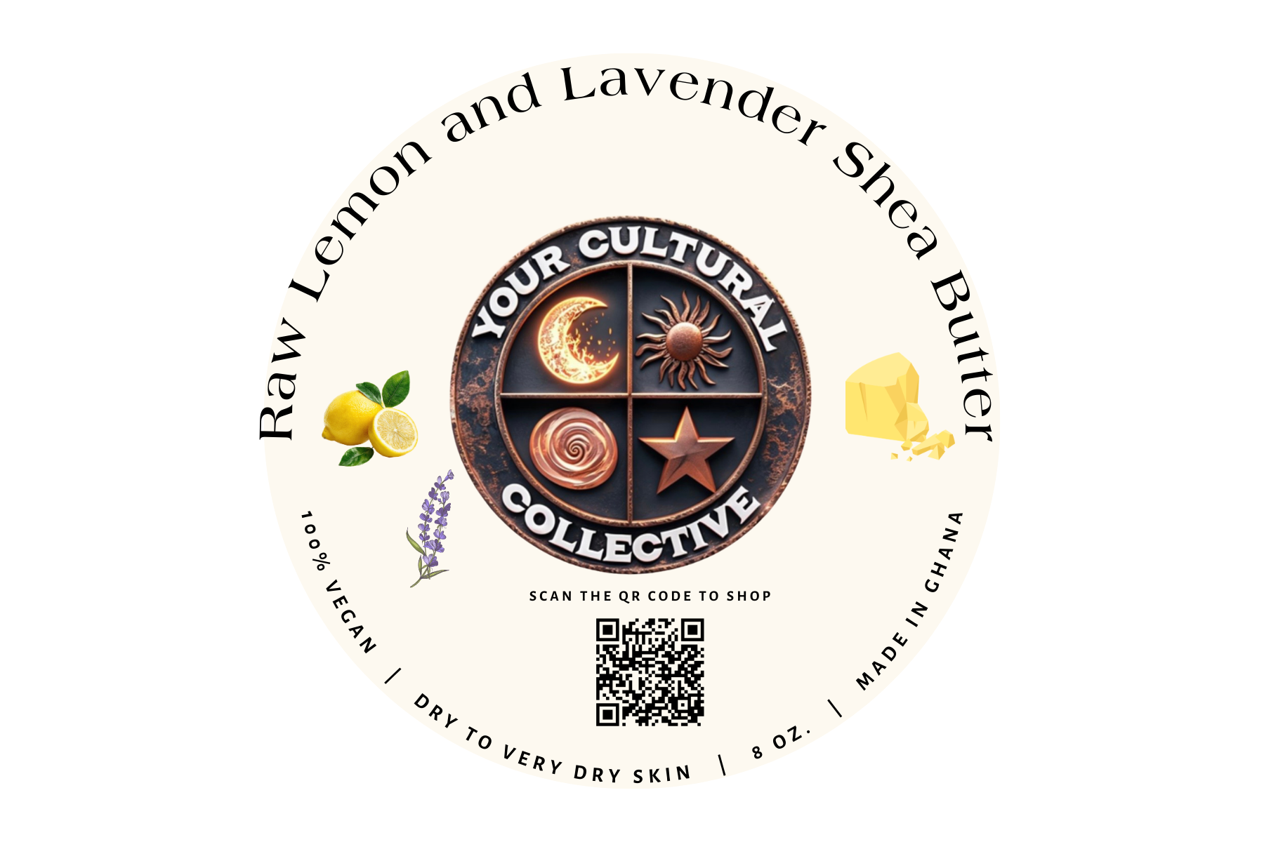Raw Lemon and Lavender Shea Butter ( 8  oz.)