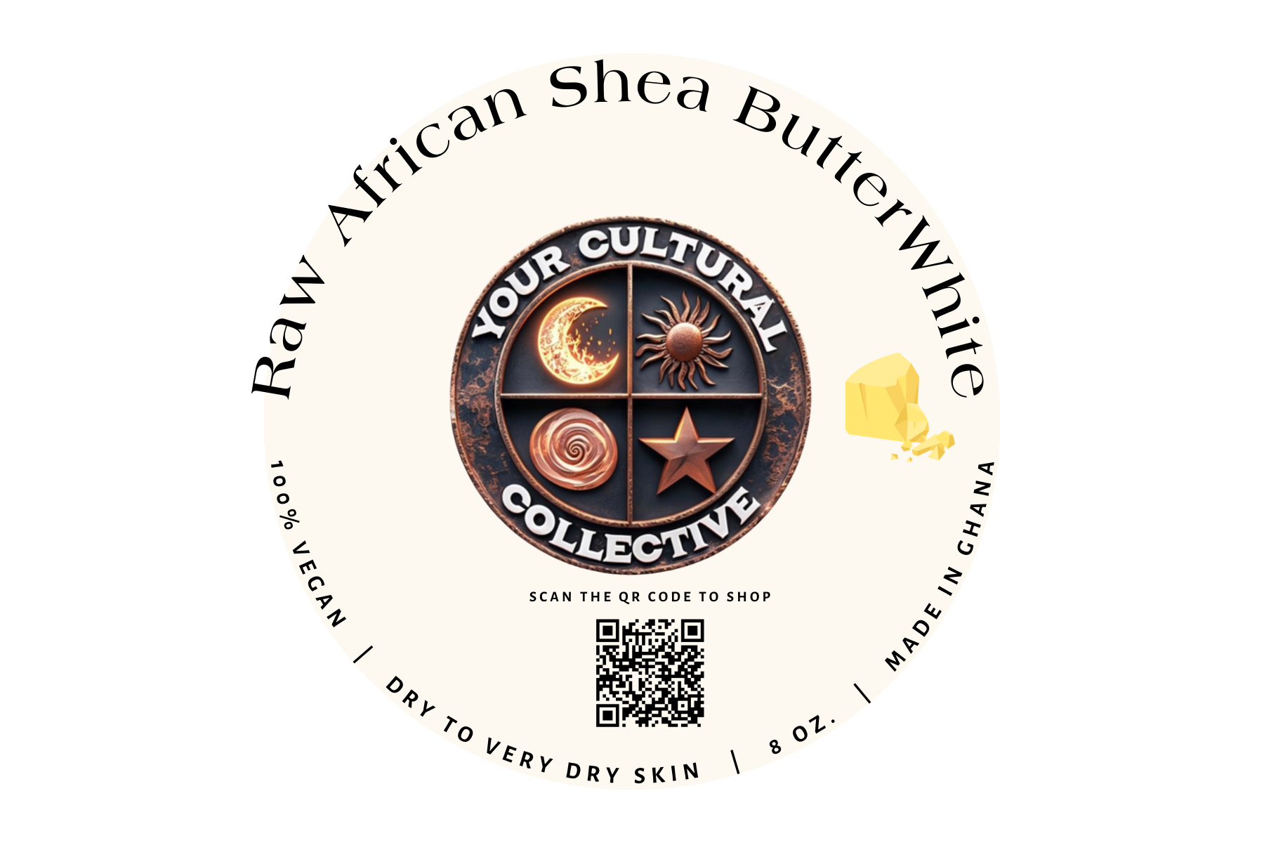 Raw Shea Butter White (Unscented) (8 oz.)