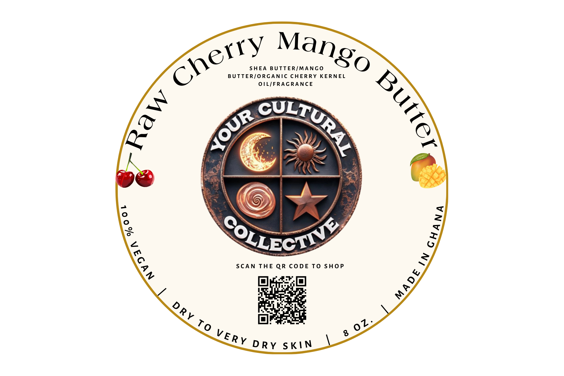 Raw Cherry Mango Shea Butter (8 oz.)