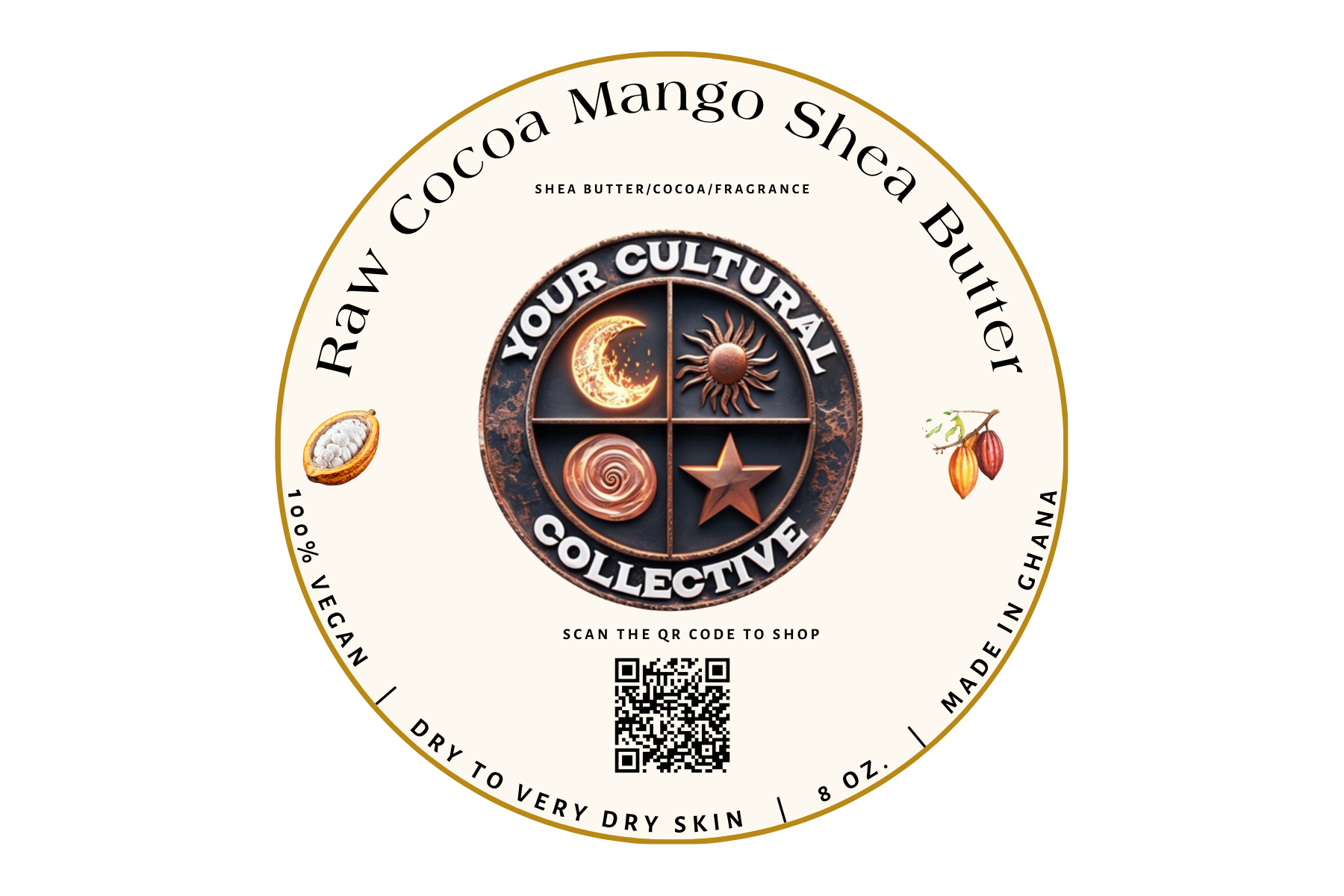 Raw Cocoa Mango Shea Butter (8 oz.)