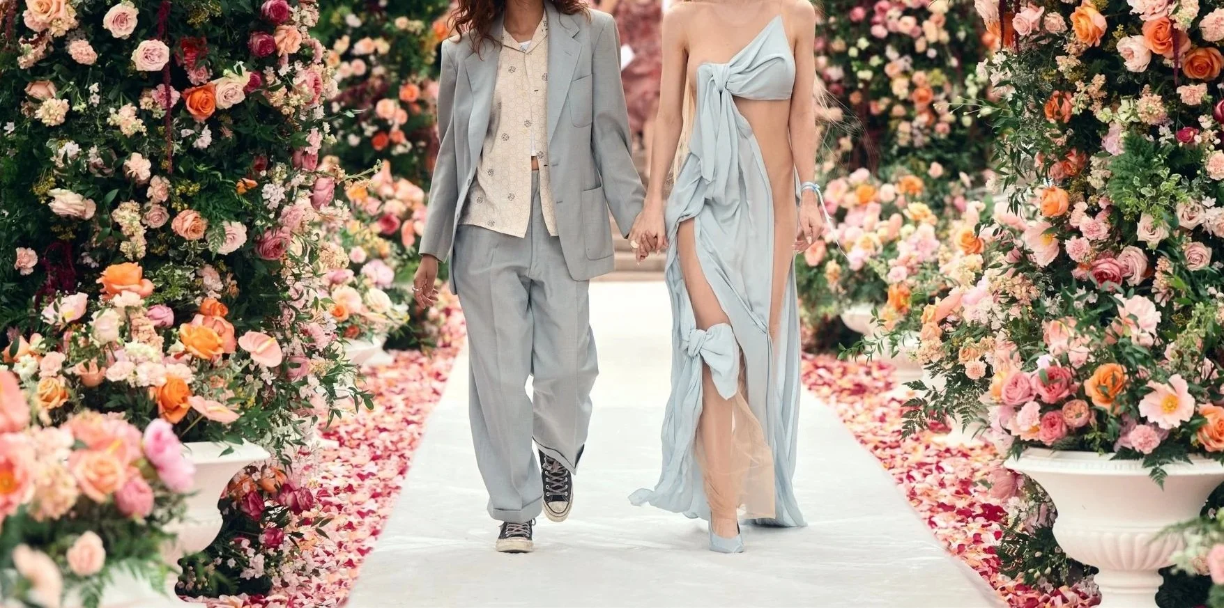 Euphoria Season 3 Episode 3 "The Ballad of Paladin" Zendaya and Hunter Schafer walk through Nate and Cassie's Wedding Flowers 