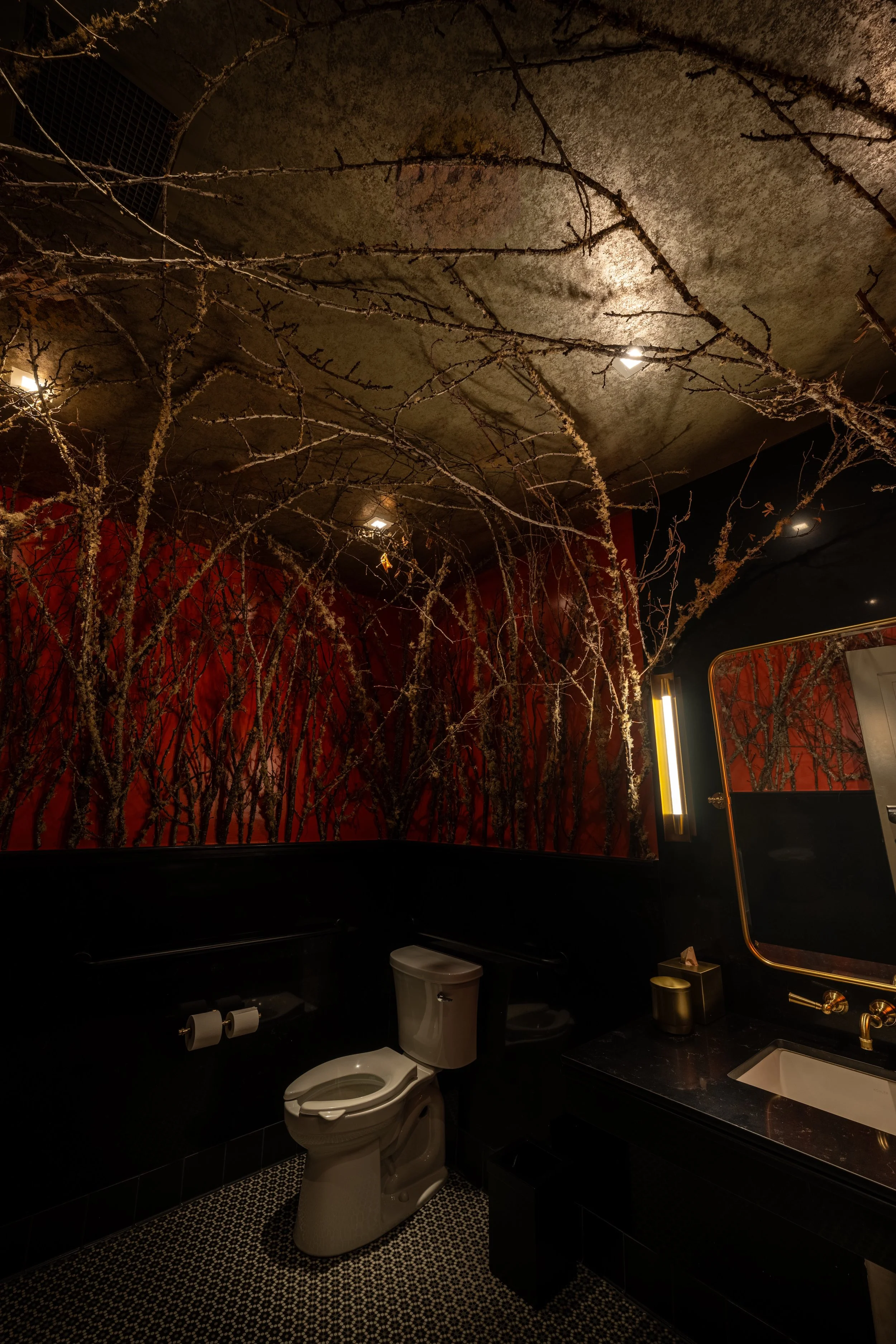 Mossy Branch art installation in Chef Dave Beran's restaurant, Seline