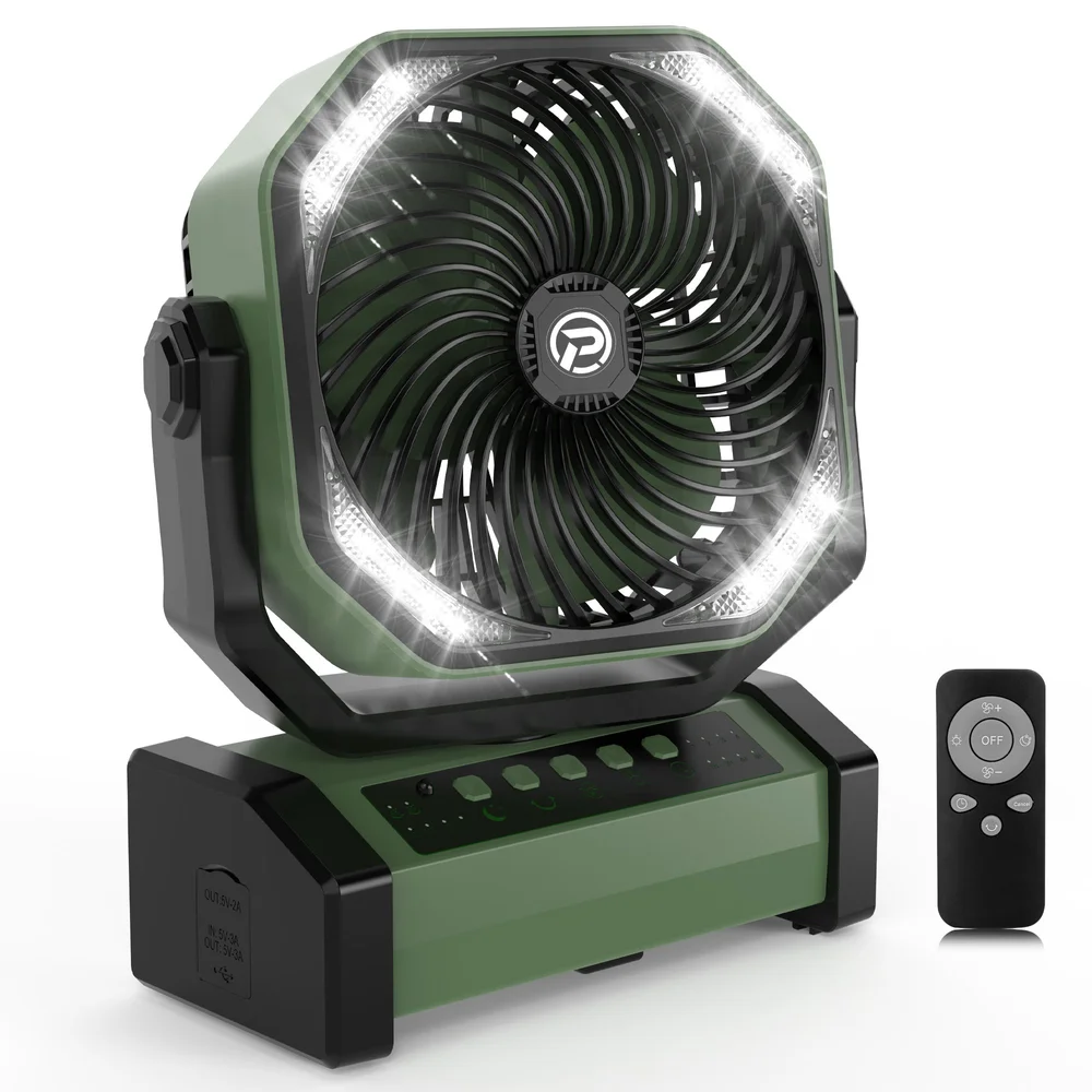 Rechargeable Tent Fan ADUST Camping Fan With LED Light - 20000mAh ...