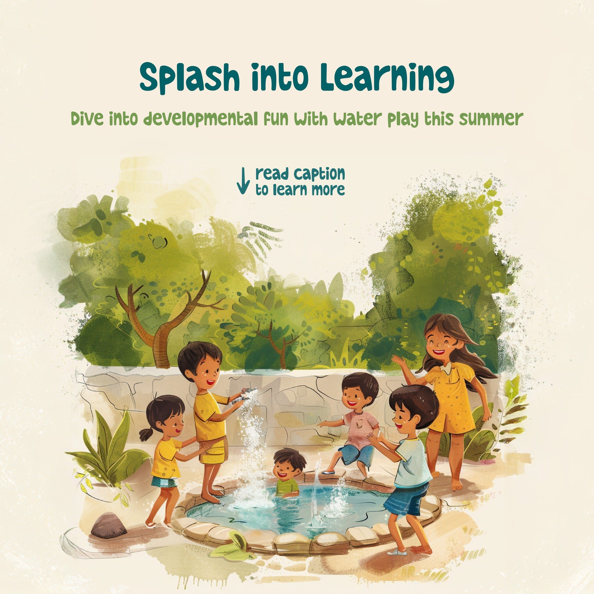 🌊💧 Dive into learning with Water Play this summer! 💧🌊

 Water play isn't just fun&mdash;it's a powerful tool for development. Here's how:

👶 Motor Skills Boost: Scooping, pouring, and splashing improve fine motor skills, enhancing hand-eye coord
