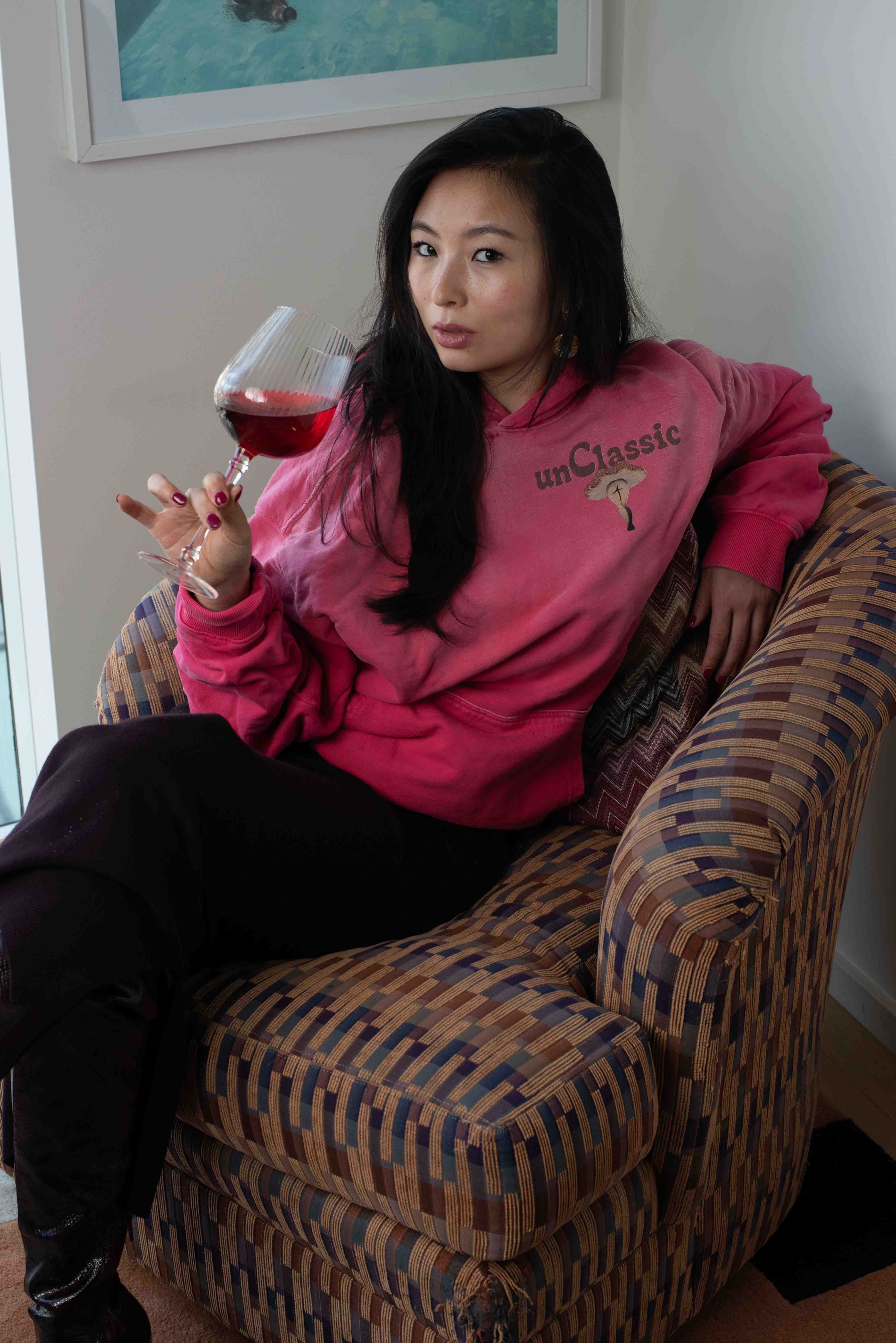 Oversized Pink King Trumpet Hoodie