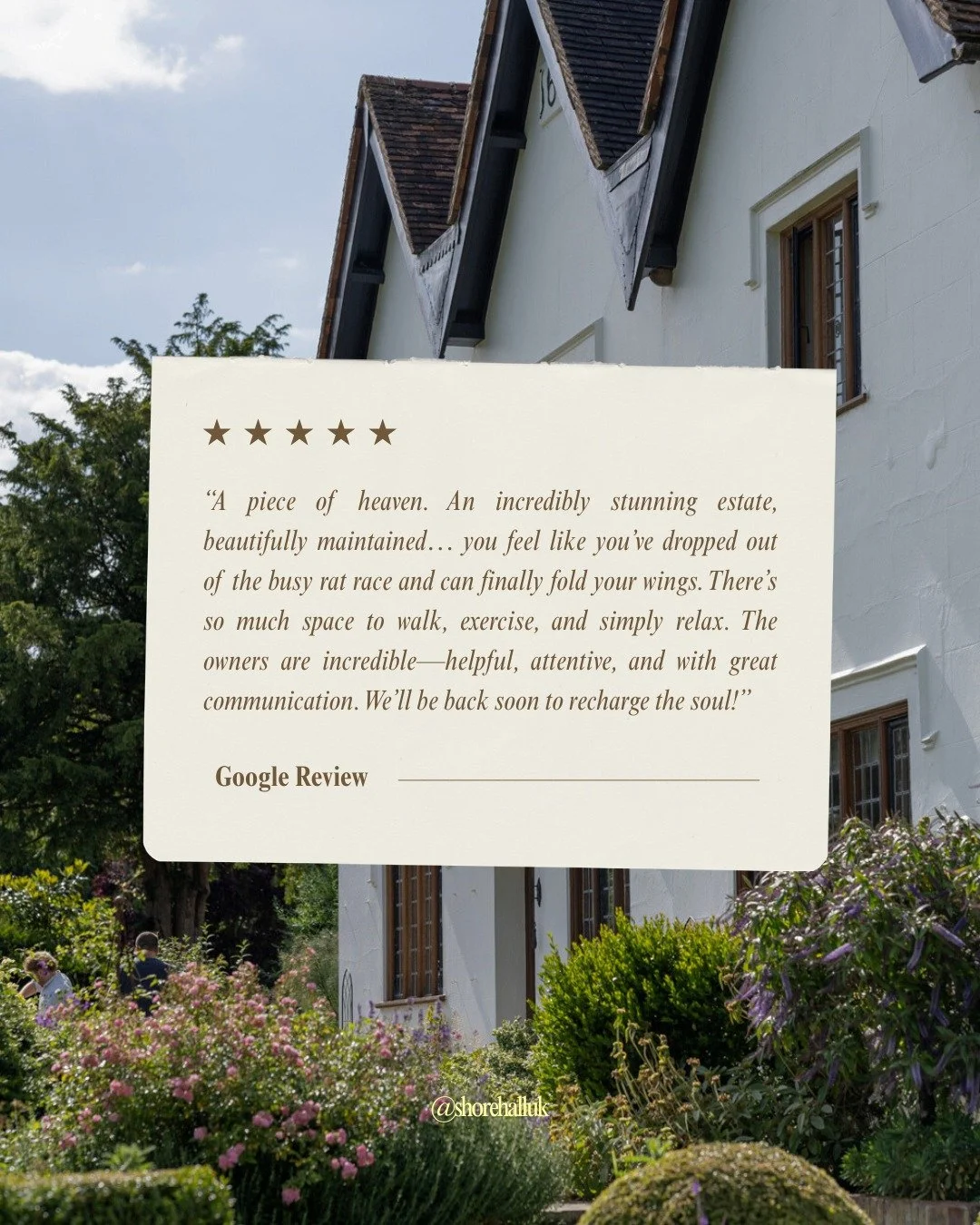 On #LeaveAReviewDay, we&rsquo;d like to take the opportunity to thank all our lovely guests for your amazing reviews and kind words. We love hearing how much you&rsquo;ve enjoyed your time at Shore Hall. 

#ShoreHall #ThankYouGuests #RetreatToNature 