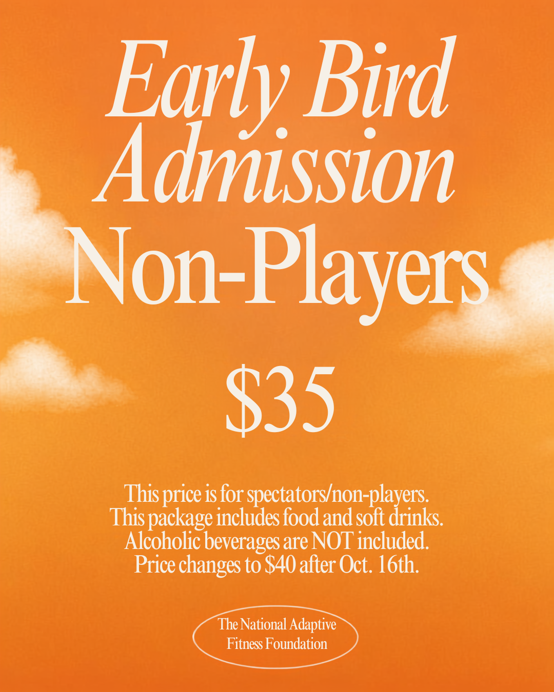 Early Bird Admission (non-players)