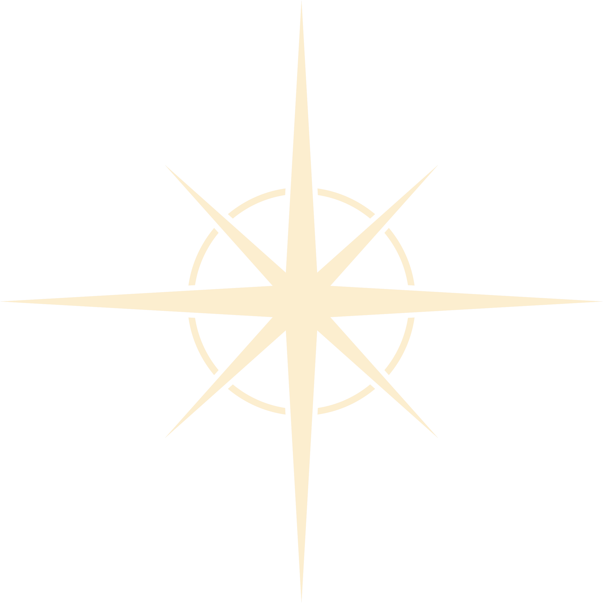 A black background with an orange compass-like design featuring a central star and pointed edges.