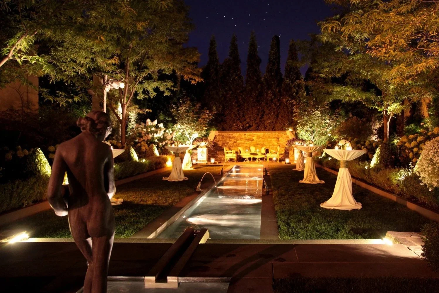 Victorian fountain garden setting event space