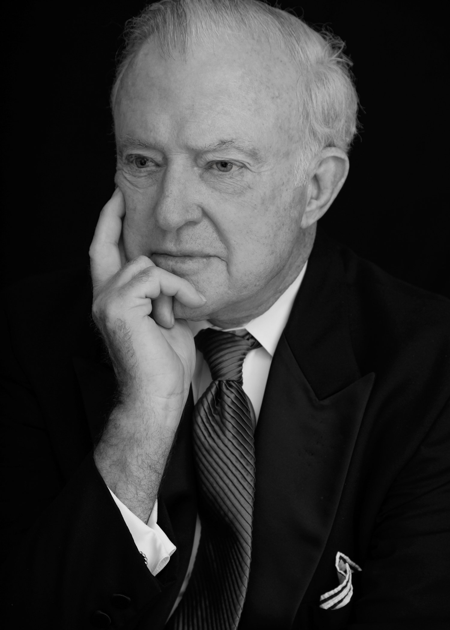 black and white portrait of elderly gentleman Chicago attorney portrait.JPG