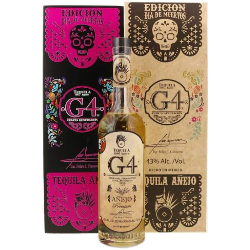 G4 Tequila Anejo Dia de Muertos - DRINQY Drammers Whiskey and Spirits Club whisky mezcal agave bourbon scotch rum gin Testify Drammening Droplet Auctions.png