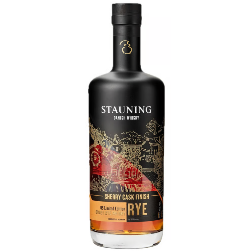 Stauning Sherry Cask Finish Rye Floor Malted Danish Whisky - DRINQY.com Drammers Whiskey and Spirits Club Whisky Agave Mezcal Rum Bourbon Scotch Rye DRINQY Droplet Auctions The Drammening Testify.png