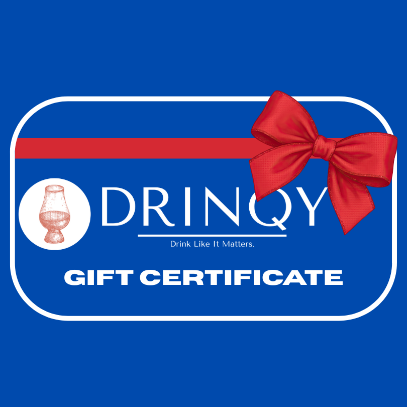 Gift Certificate - DRINQY.com Drammers Whisky and Spirits Club Whiskey Agave Mezcal Rum Bourbon Scotch Rye DRINQY Droplet Auctions The Drammening Testify.png