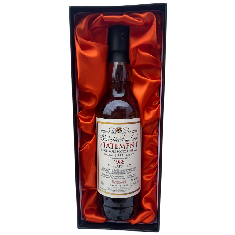 30yo Jura Blackadder Raw Cask Statement Single Malt Scotch Whisky - DRINQY.com Drammers Whiskey and Spirits Club Whisky Agave Mezcal Rum Bourbon Scotch Rye DRINQY Droplet Auctions The Drammening T.png