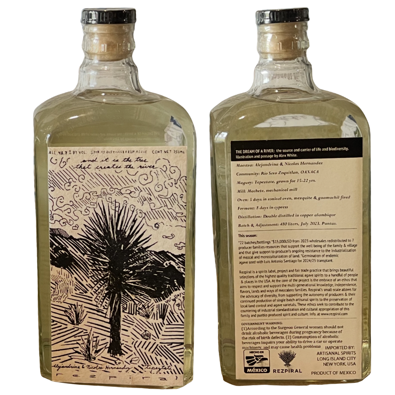 Alejandrina & Nicolas Hernandez - Tepextate - Rezpiral Mezcal Agave Distillate DRINQY Drammers Whisky and Spirits Club Whiskey Gin Rum Agave Mezcal Tequila DRINQY Droplet Auctions.png