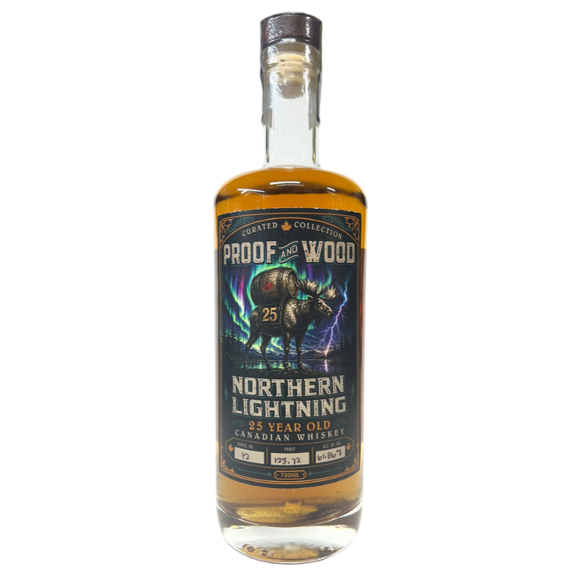 Proof & Wood Northern Lightning 25yo Canadian Whiskey - DRINQY.com Drammers Whiskey and Spirits Club Drammening Testify Bourbon Scotch Droplet Auctions.png