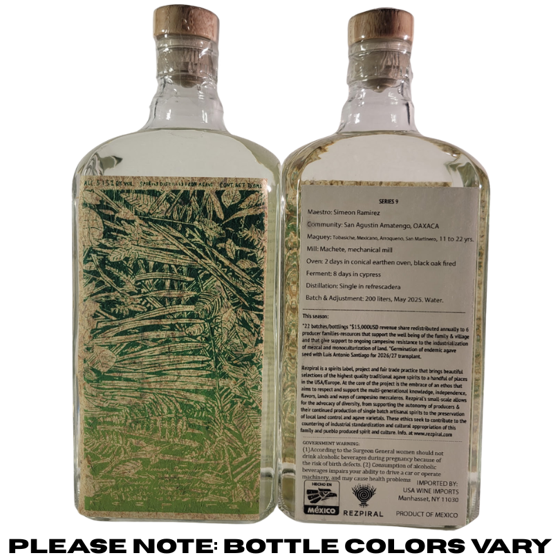 Simeon Ramirez:  Tobasiche, Mexicano, Arroqueno & San Martinero (Rezpiral Bottling)