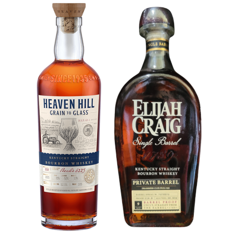 Bourbon Grain to Glass Heaven Hill 2 bottle bundle Drammers Whiskey and Spirits Club Rum Gin Tequila Mezcal Scotch Bourbon Rye DRINQY Slackjaw.png