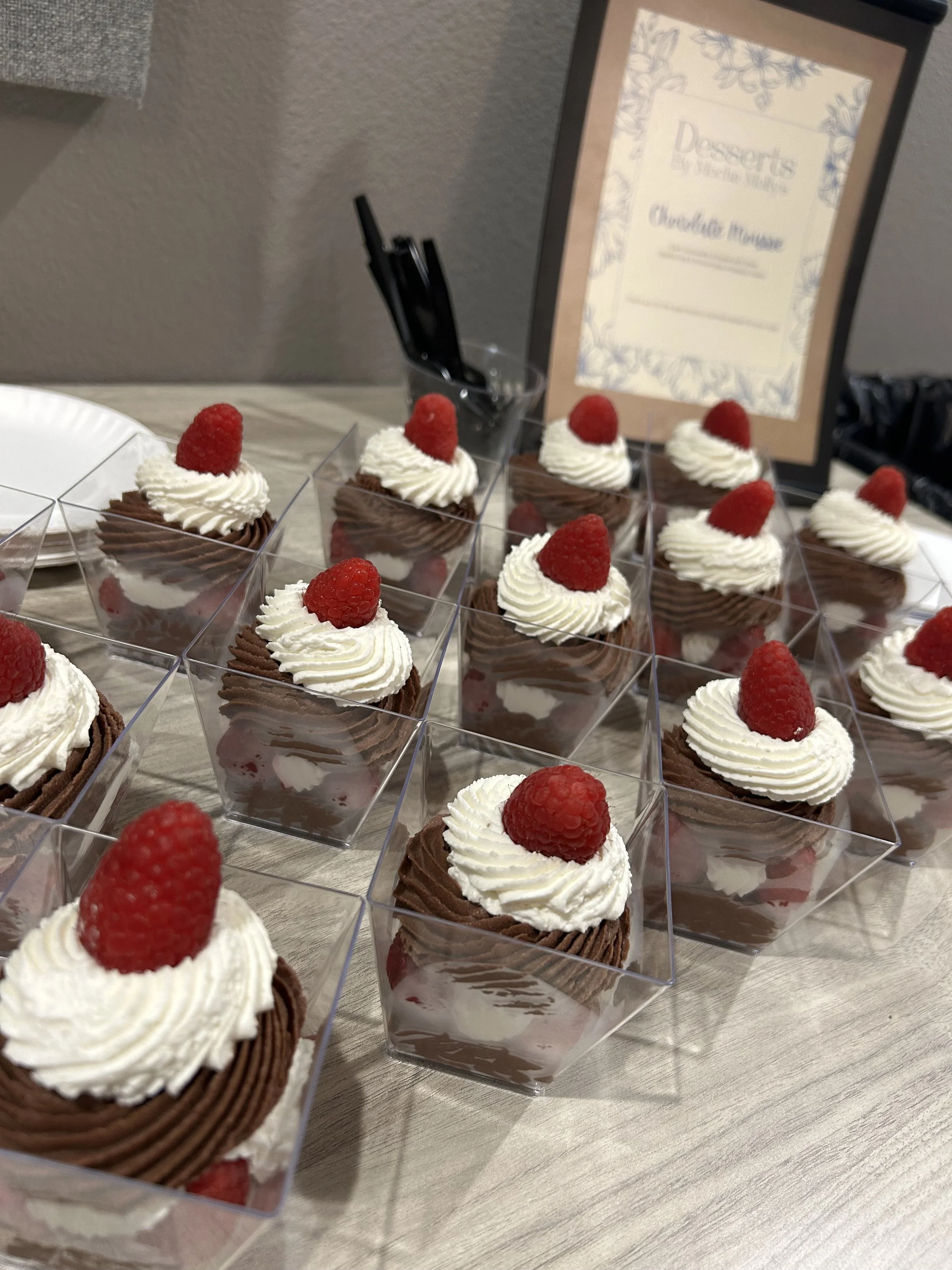 Chocolate Mousse with Raspberries