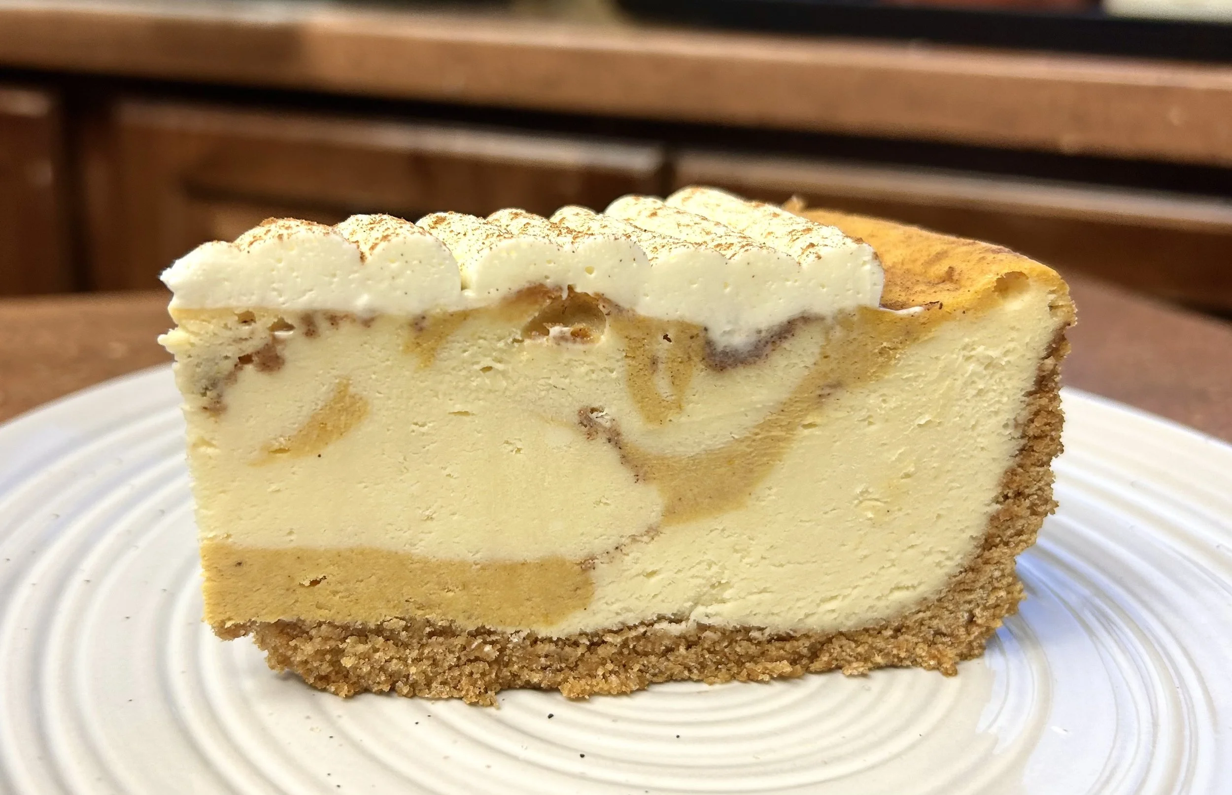 Pumpkin Cinnamon Roll Cheesecake
