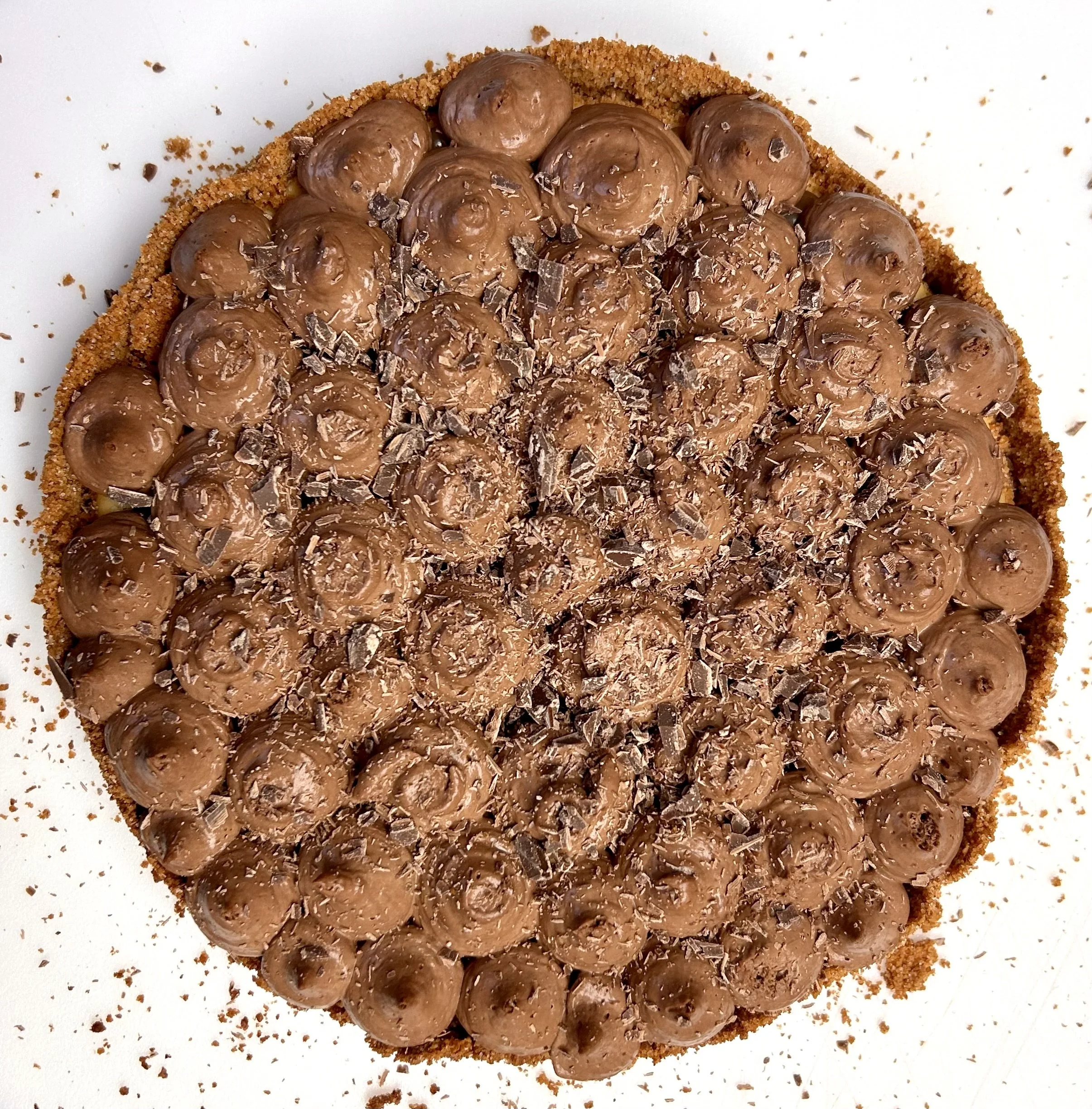 Chocolate Mousse on a Caramel Cheesecake