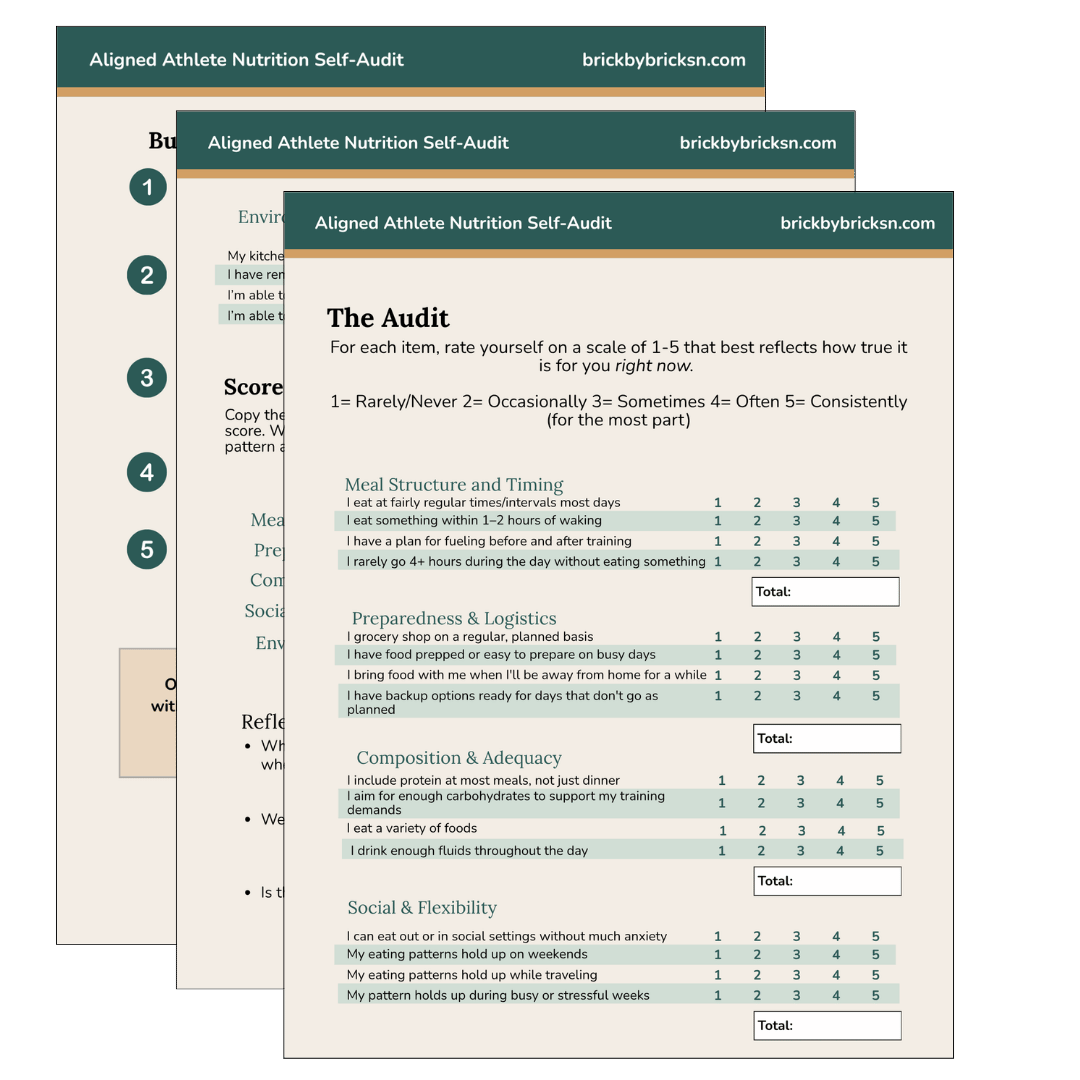 mockup of pdf showing nutrition questionnaire