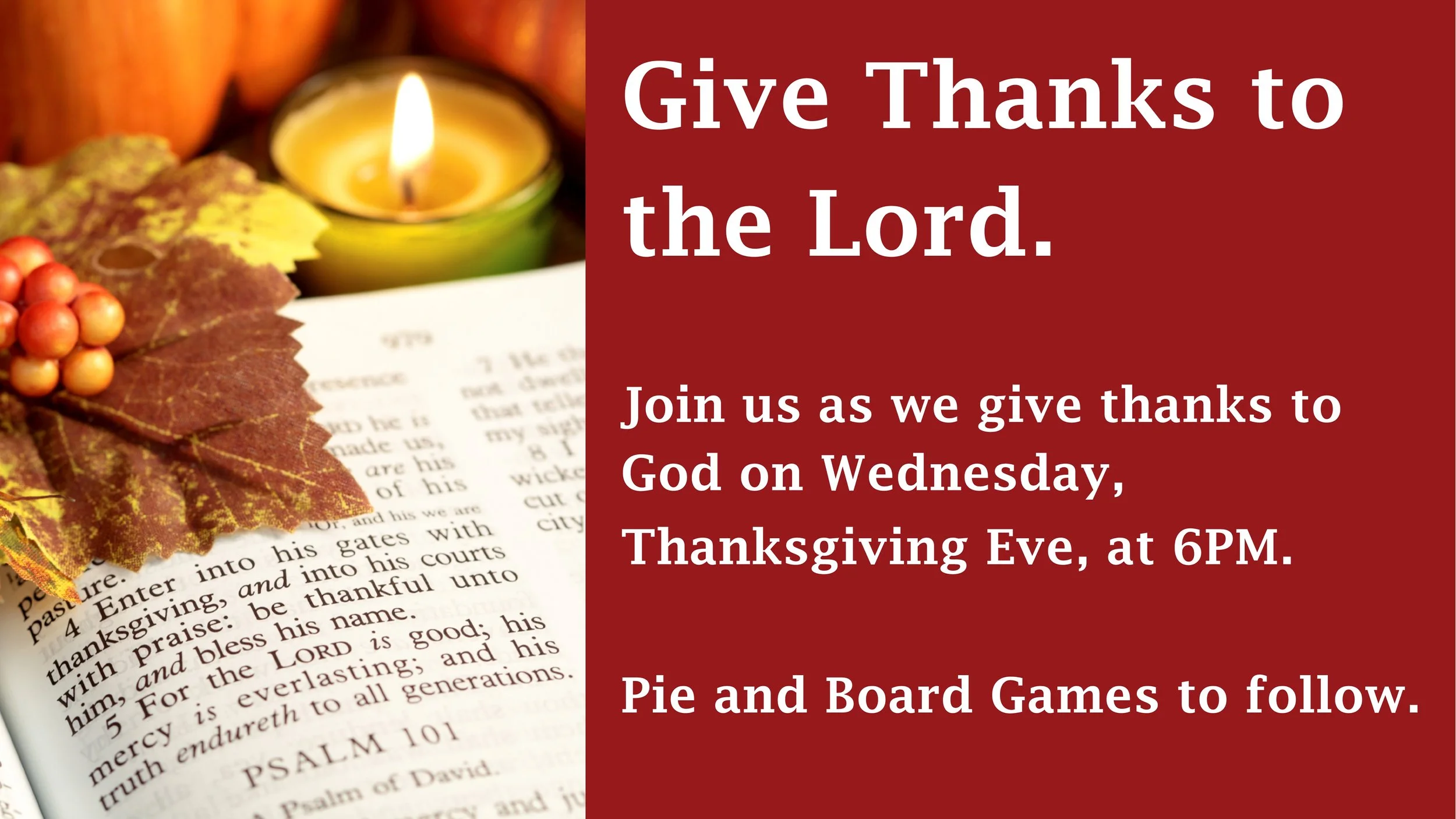 Thanksgiving Eve Worship