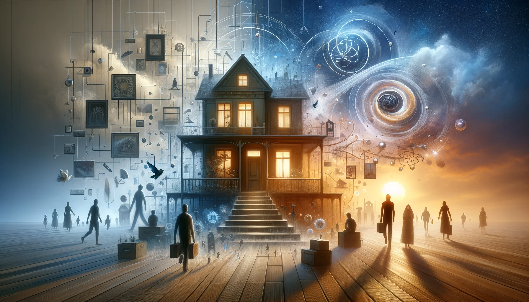 DALL·E 2023-11-10 07.30.29 - Create a 16_9 photorealistic image that captures the complexities, paradoxes, and emerging insights of Ethan's thoughts on home. The scene should depi.png