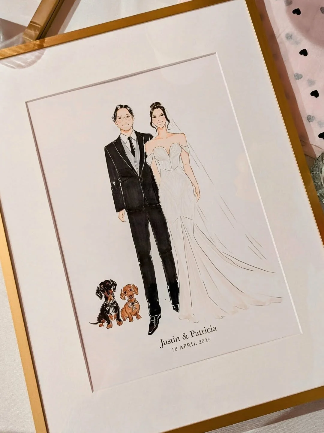 Justin and Patricia and their furbabies! They were the goodest ring bearers too yes they were! 🐾