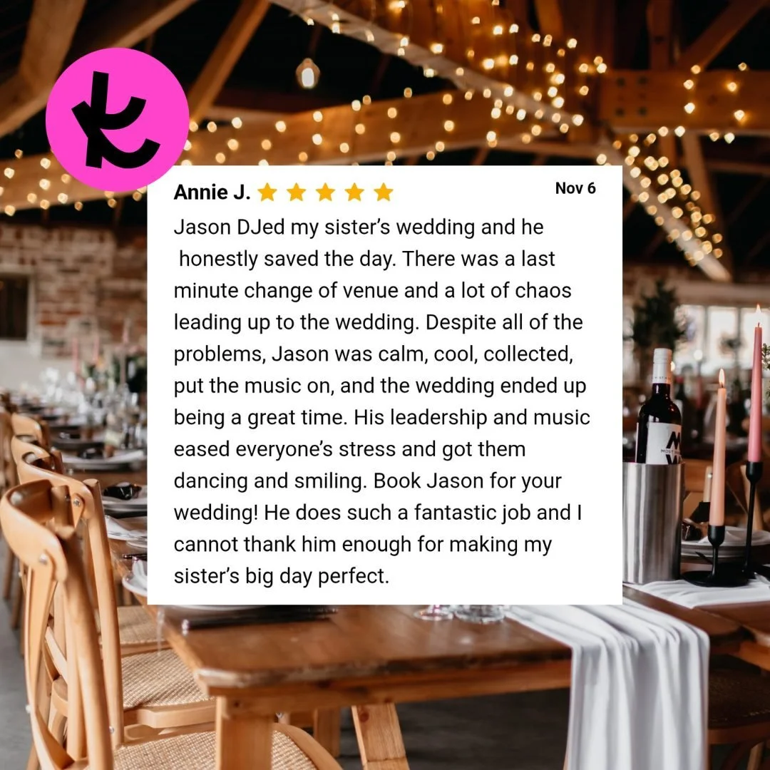 ⭐⭐⭐⭐⭐

Reviews like this never get old! Thank you for letting me be part of your special day.

Planning your own wedding? Let's chat about how I can help make your celebration just as memorable. 🎶💍