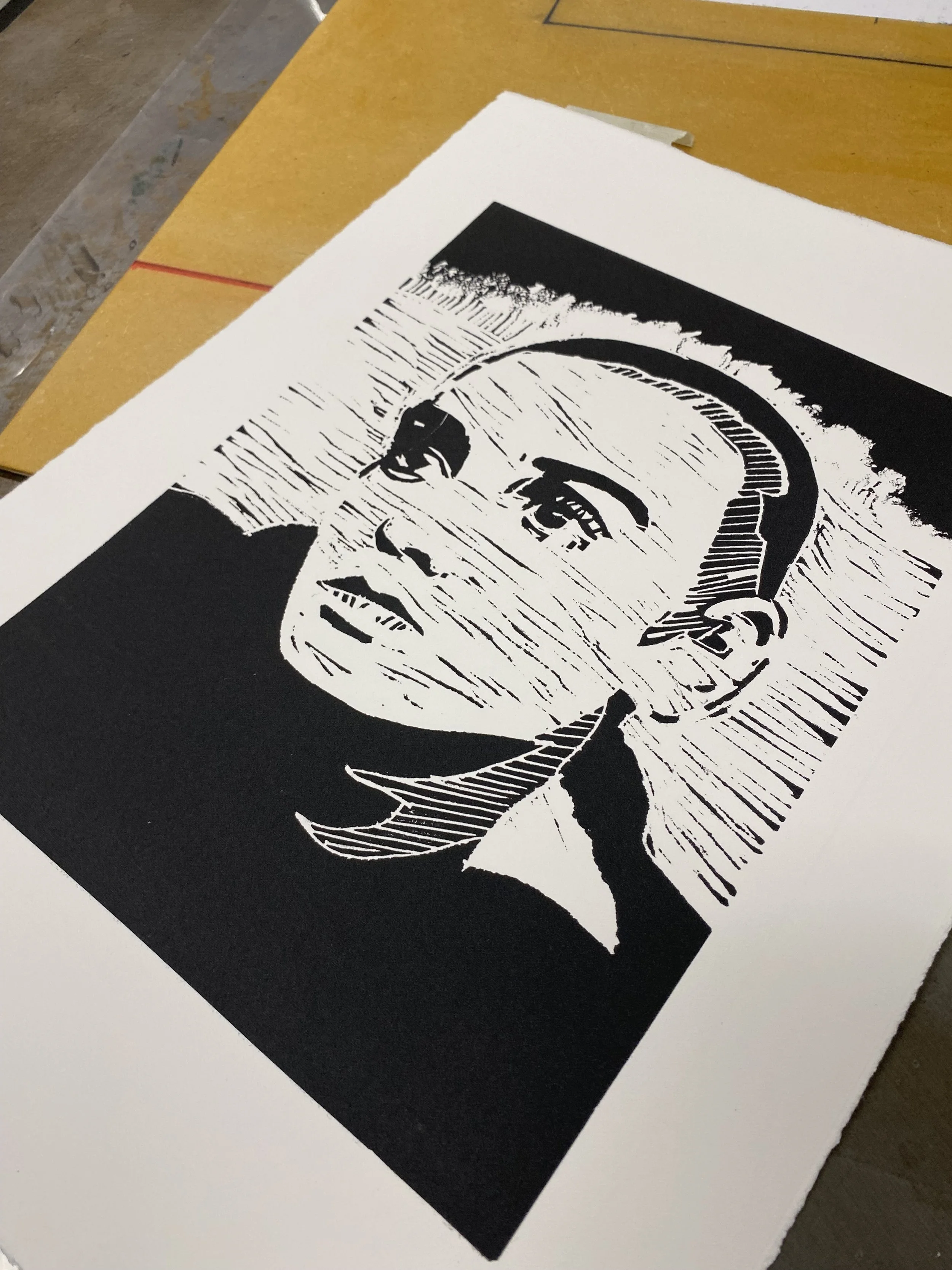 Weekend workshop: Linocut Portraiture. April 2026